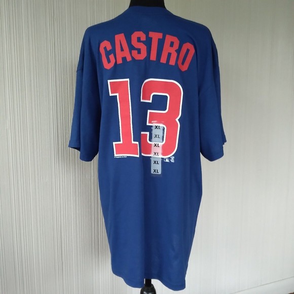 New XL Chicago Cubs Baseball  Castro #13 Shirt Genuine MLB  LIC#  Merch.  Cotton - Picture 3 of 14